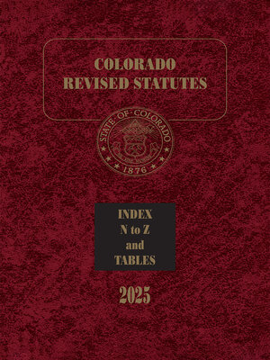 cover image of Colorado Revised Statutes